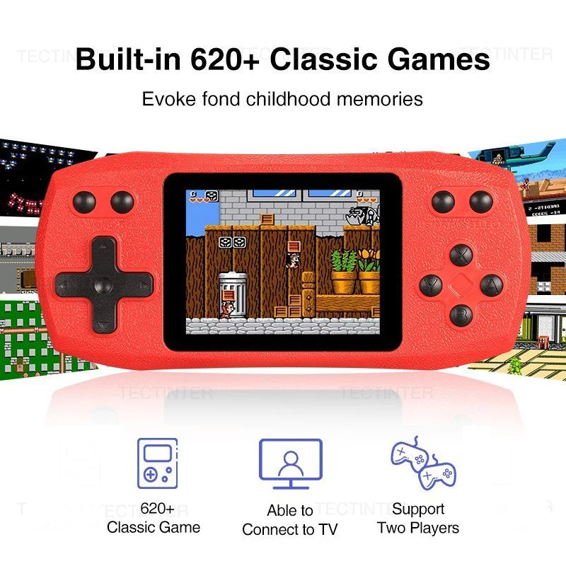 Retro Handheld Game Console | Portable Player with 620 Built-in Classic Games & Rechargeable Battery