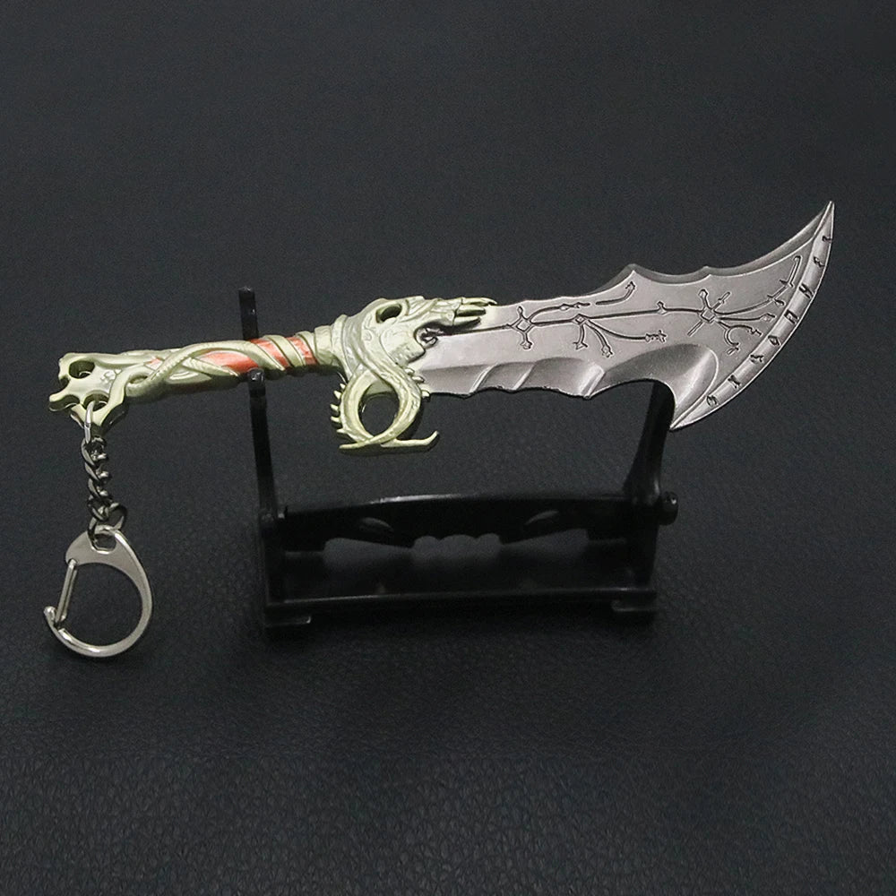 God of War Ragnarok Keychain - Thor Mjolnir Hammer, Leviathan Axe & Blades of Chaos Game Key Ring