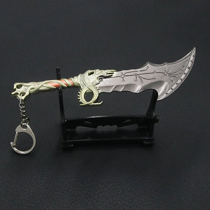 God of War Ragnarok Keychain - Thor Mjolnir Hammer, Leviathan Axe & Blades of Chaos Game Key Ring