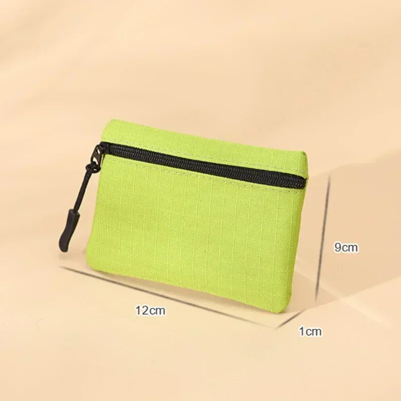 Canvas Mini Coin Purse with Zipper – Cute Solid Color Key & Money Pouch for Kids, Women & Men