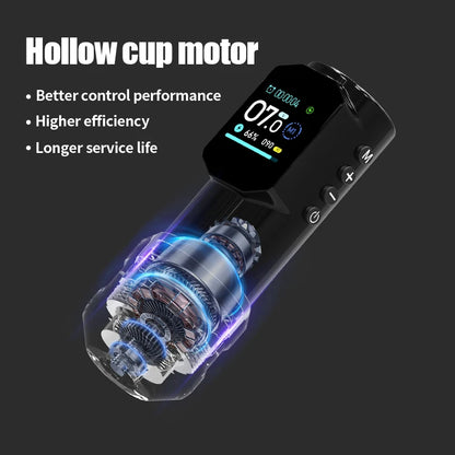 YILONG Wireless Tattoo Pen — Large Color Screen Digital Display | Permanent Makeup Tattoo Machine with 1500mAh Power Tattoo Gun