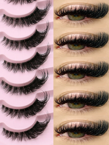 GROINNEYA Cat Eye False Eyelashes – Natural Long Clear Band Winged End Faux Mink Lashes for Eye-Enhancing Makeup