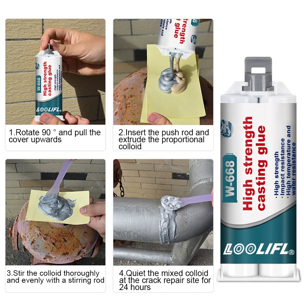 Epoxy Resin AB Glue - Waterproof Fast-Bonding Adhesive for Wood, Plastic, Metal, and DIY Repairs