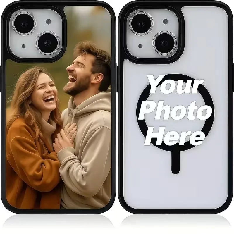 Custom DIY MagSafe iPhone Case - Clear Shockproof PC Cover for iPhone 11–17 Series