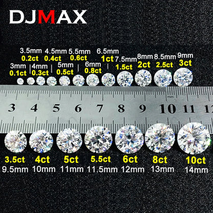 1CT Lab-Grown Moissanite Diamonds – D Color VVS1 Loose Gemstones, Full Size 0.7mm-20mm