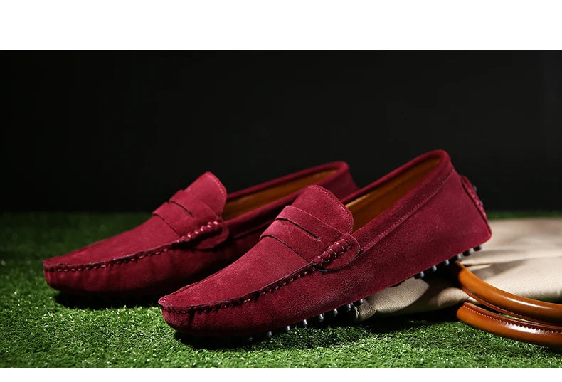 Men's High-Quality Leather Loafers – Casual Moccasins Slip-On Flats, Fashion Driving Shoes, Size 38-49