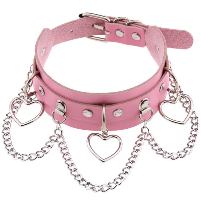 Harajuku Gothic Spike Rivet Star Choker Necklace – Black Bowknot PU Lace Leather Y2K Hip Hop Rock Jewelry for Girls