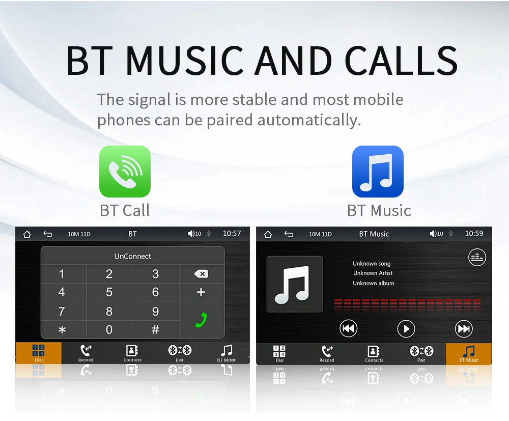BQCC 7-inch Car Radio Multimedia Player – Wireless CarPlay & Android Auto, Touch Screen with Sun Visor (5300)