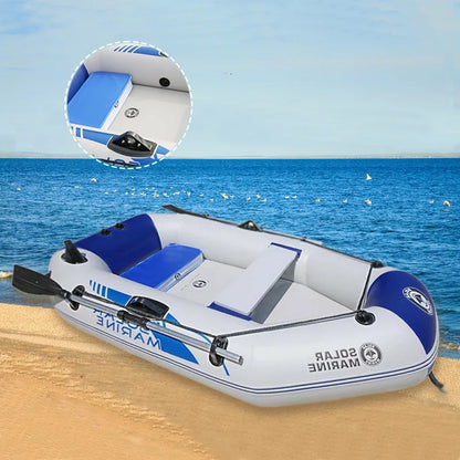 Solar Marine 2-Person Inflatable PVC Fishing Boat – 2M Wear-Resistant Kayak Canoe with Free Accessories