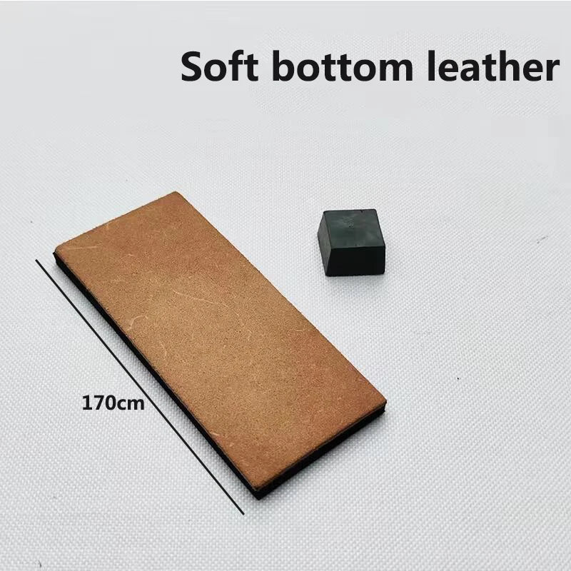 Handmade Wooden Handle Leather Sharpening Strop – Double-Sided Razor Knife Polishing & Home Sharpening Tool