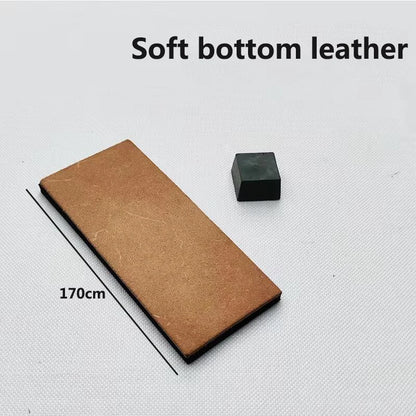 Handmade Wooden Handle Leather Sharpening Strop – Double-Sided Razor Knife Polishing & Home Sharpening Tool