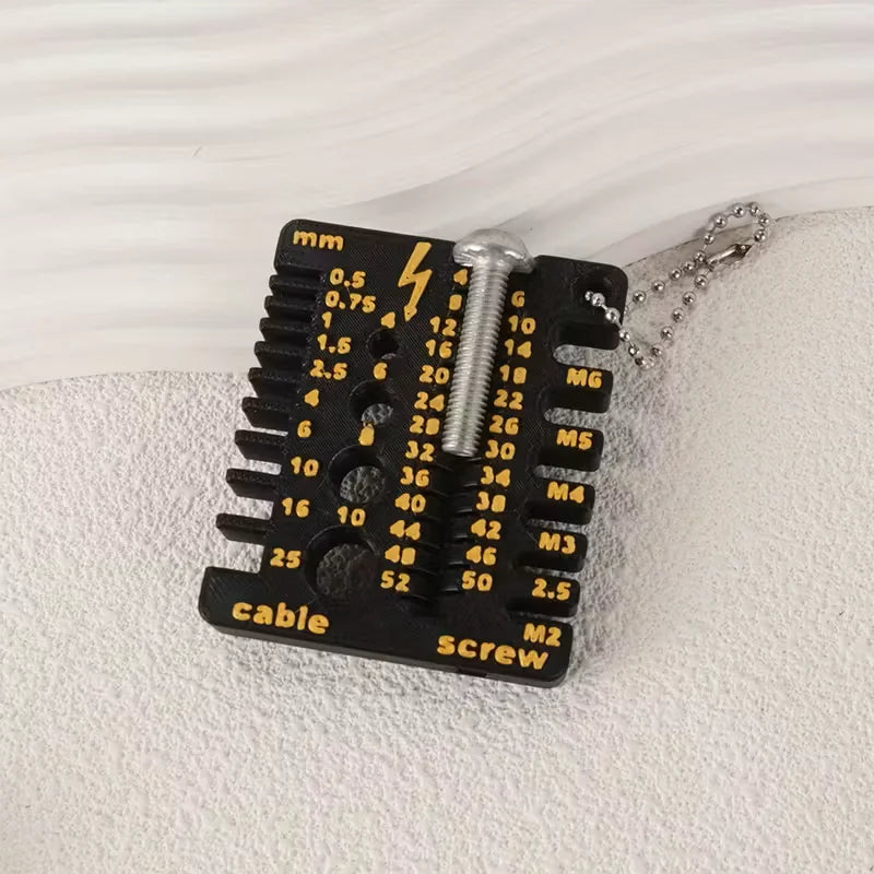 Wire Gauge Measuring Tool - Portable Double-Sided Thickness Ruler for Screw Size and Material Measurement