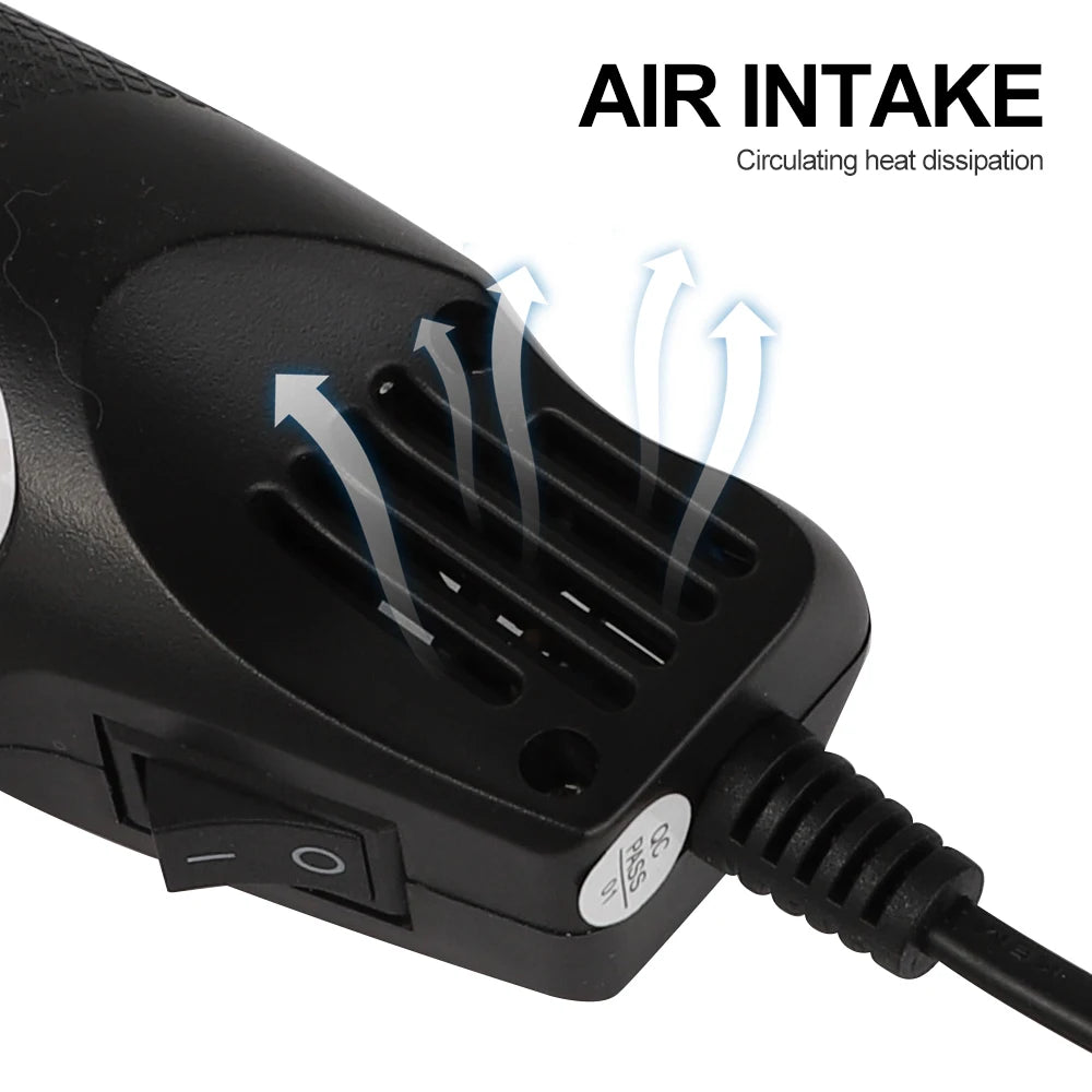 220/110V Hot Air Gun DIY Tool - Mini Soldering Blower with Temperature Control, Shrink and Supporting Seat for Crafts