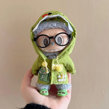 17cm Mini Doll Clothes Set – Kpop EXO Labubu Idol Raincoat, Love Bear Dress & Hat Accessories, Clothing Gift