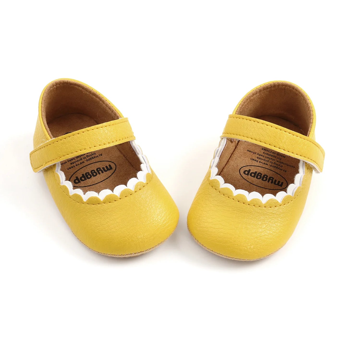Meckior Baby Boys & Girls Shoes - Infant Leather with Rubber Sole, Anti-Slip Toddler First Walkers, Newborn Princess Crib Shoes