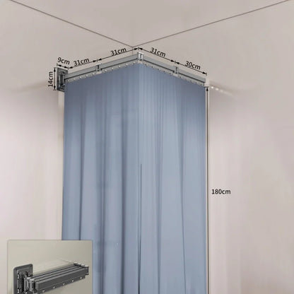 Folding Shower Curtain Partition - Waterproof Retractable Bathroom Divider for Dry & Wet Separation