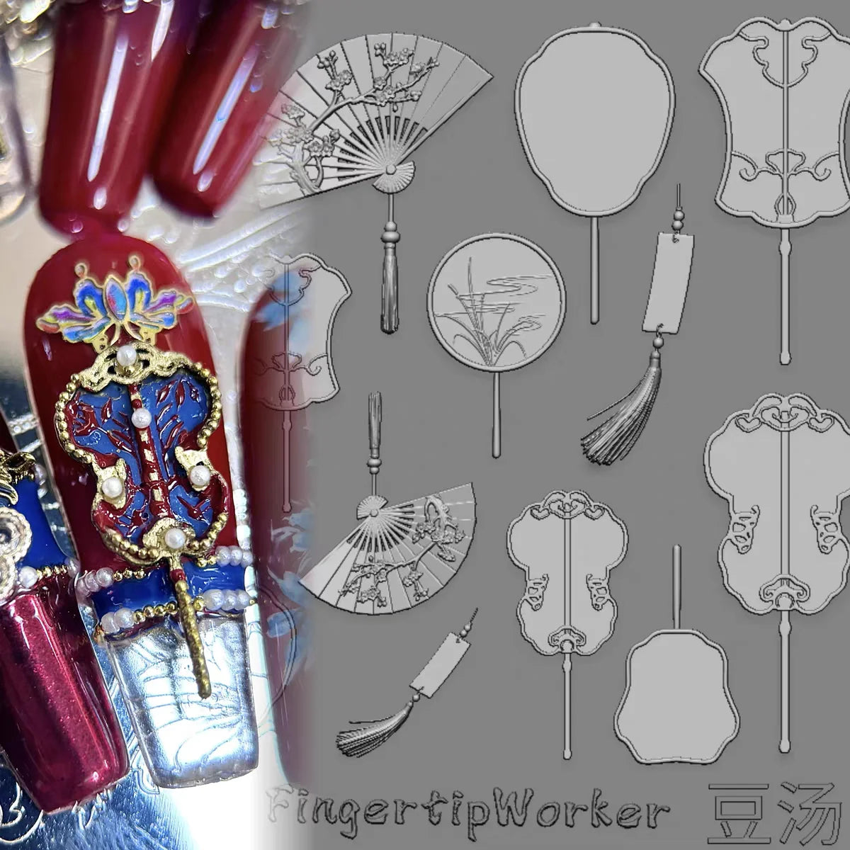 Snake Lolita Bow, Mushroom, Rose, Lotus, Bear 3D Acrylic Nail Mold - DIY Silicone Nail Decorations & Nail Art Products