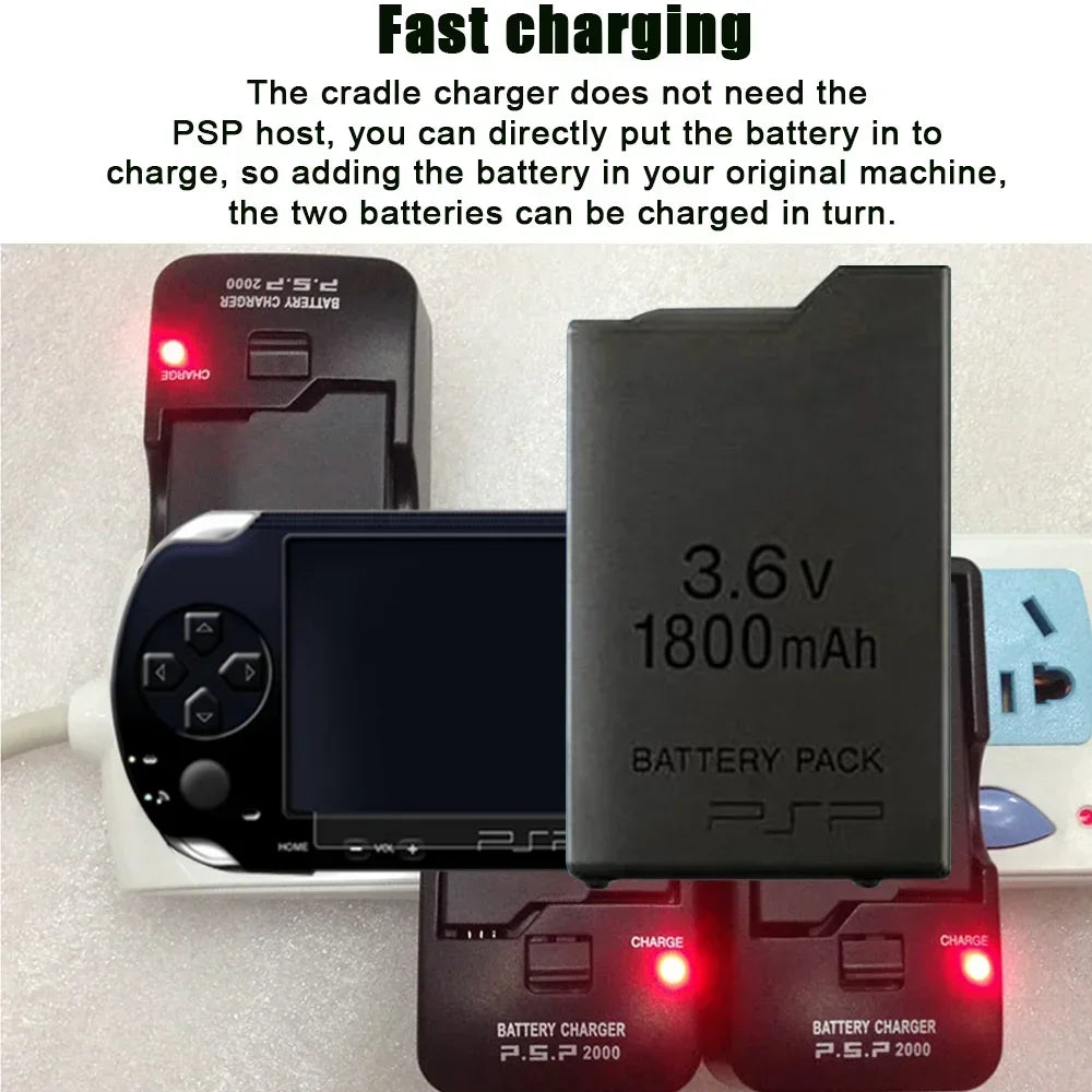 1800mAh Replacement Battery for Sony PSP 1000 – 3.6V Li-ion Rechargeable Battery for PlayStation Portable
