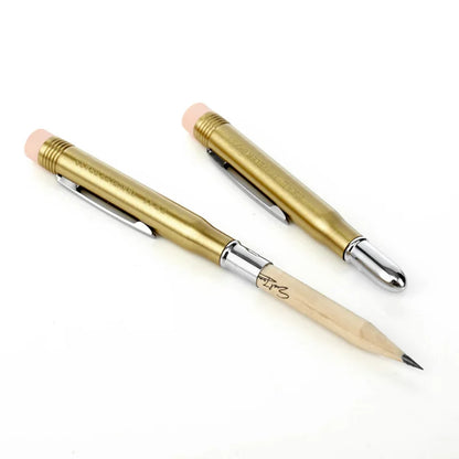 Fromthenon Traveler’s Brass Pencil — Retro Golden Metal Stationery for Travel