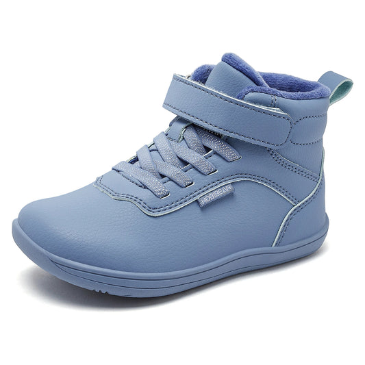 HOBIBEAR Kids Winter Shoes – Wide Toe Box Faux Fur Lined Ankle Sneakers for Boys & Girls