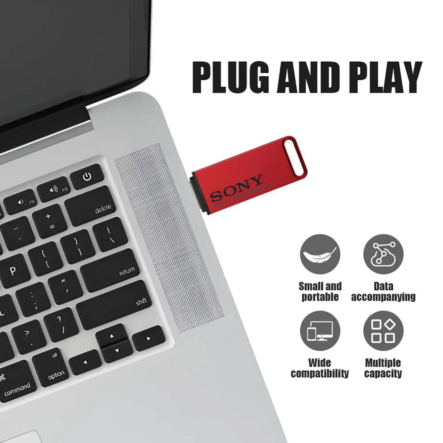 SONY High-Speed PenDrive – 2TB, 1TB, 512GB, 256GB USB Flash Drive for Xiaomi Phones, Portable Metal USB Stick
