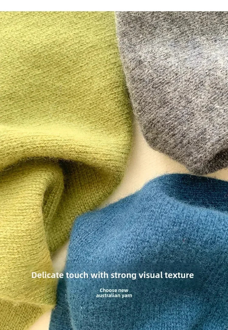 Women’s Wool Triangle Scarf – British Korean Knitted Headscarf & Warm Multi-Functional Wrap