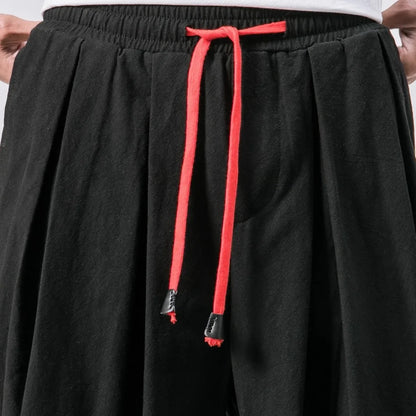 Men’s Oversized Harem Pants – Loose Chinese Style Cotton Linen Sweatpants Joggers, High-Quality Casual Trousers