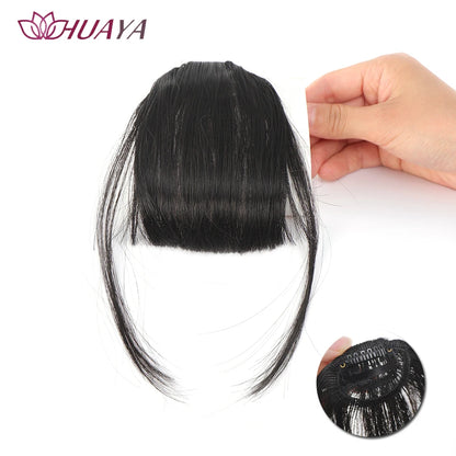 Synthetic Air Bangs Clip-In Hair Extension - Invisible Natural Front Fringes Fiber Hair Accessory