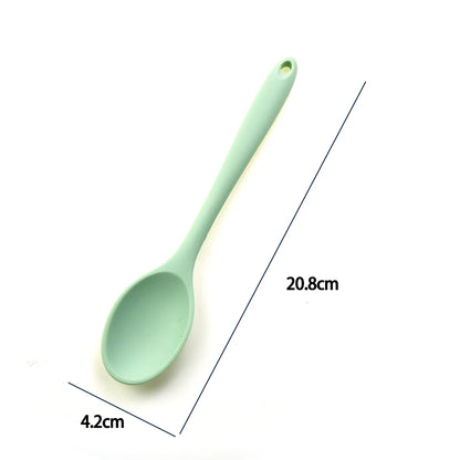 Soft Silicone Cooking Spoon - Long Handle Stirring Ladle for Kitchen Use - Essential Cooking Utensil