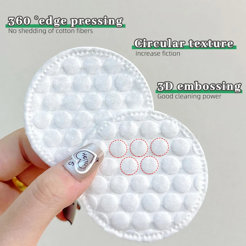 Soft Breathable Cotton Pads - 100/200pcs Double-Sided Facial Cleansing & Makeup Removal Pads