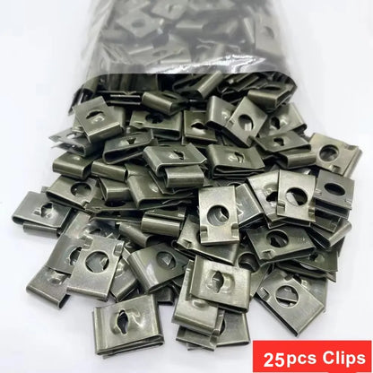Car U-Type Metal Screw Clip Set - Anti-Rust Fastener Clips with Screws (10-100PCS)