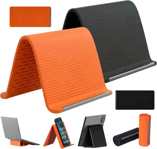 Foldable Silicone Phone Holder Stand - Adjustable Multi-Angle Desktop Stand for iPhone, iPad & Tablet