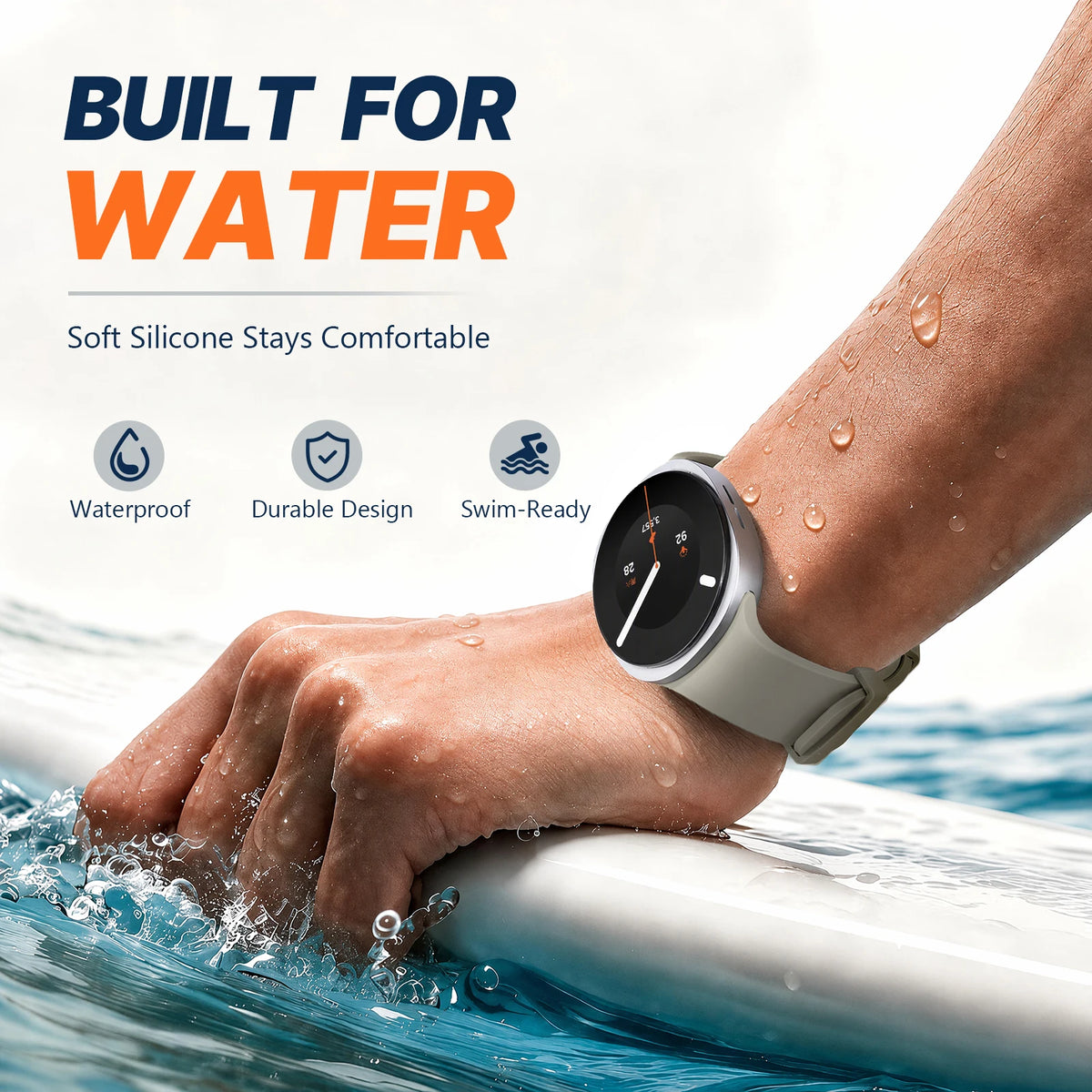 Samsung Galaxy Watch 9 40mm/44mm Silicone Sport Band - Replacement Strap for Galaxy Watch 8 and Watch 8 Classic 46mm