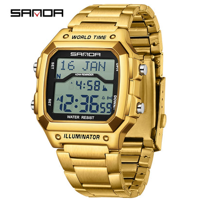 SANDA 2172/2173 Men’s Digital Watch - Multifunction Waterproof LED Electronic Wristwatch