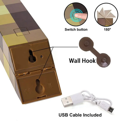 Brownstone LED Torch Lamp Flashlight - USB Charging Night Light with Buckle, 11-Inch Bedroom Decorative Light, Ideal Children's Gift