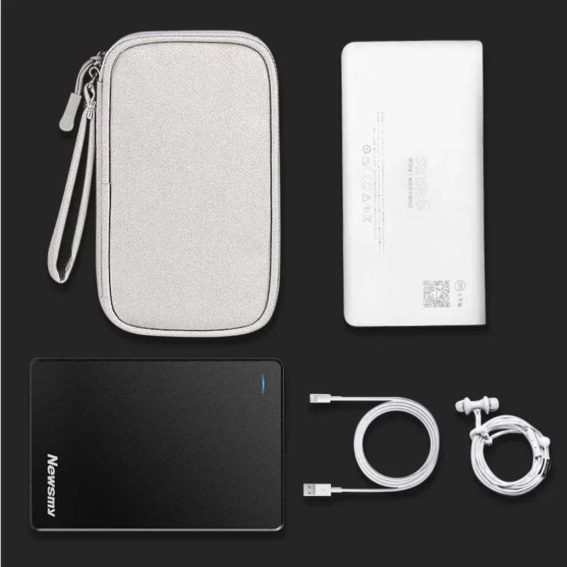 Portable Waterproof Cable Organizer Bag — Oxford Cloth Storage Case for Power Banks, Earphones & Digital Cables