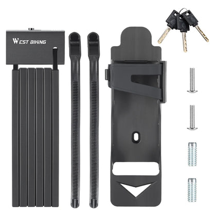 WEST BIKING Foldable Bike Lock – Heavy Duty Anti-Theft Chain Cable Padlock with 3 Keys for Bicycle & Motorcycle Security