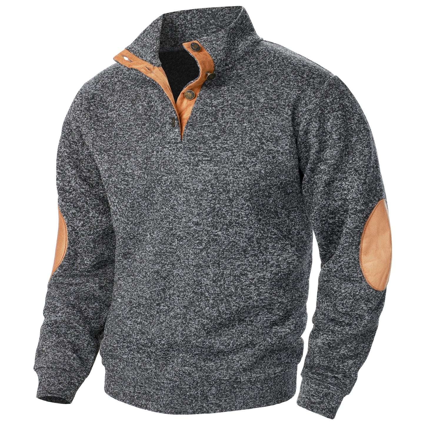 Men's Stand Collar Knit Sweater - Autumn Winter Long Sleeve Casual Knitted Pullover Top