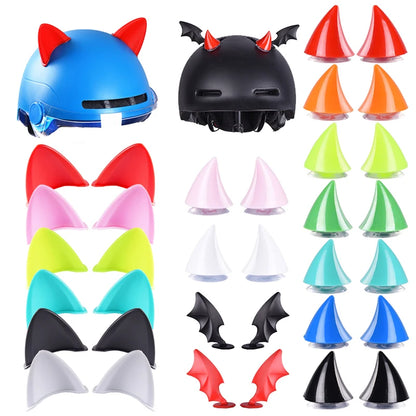 Universal Cat Ears Helmet Decoration Cute Motorcycle Electric Car Stickers Accessories