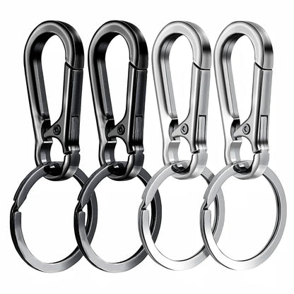 4PCS Metal Carabiner Keychain Clips - Portable Key Ring Holder Organizer for Car Keys & EDC Gear
