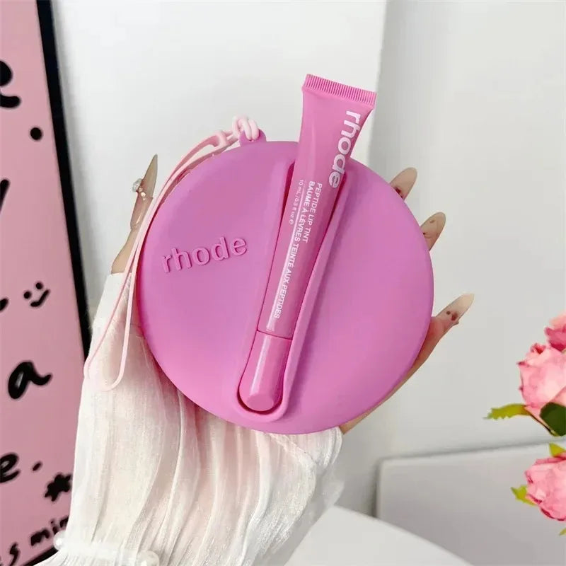 Lip Gloss & Makeup Organizer Bag — Female Toiletry Kit with Zip, Mirror, and Cosmetic Storage Pouch