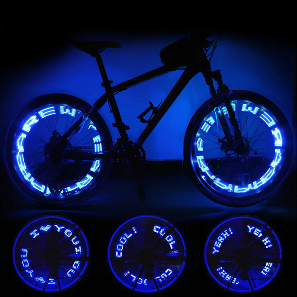 LED Bike Light – Neon Spoke Light Wheel Tire Valve Caps, Waterproof Bicycle Motion Sensor Warning Light for Head and Rear