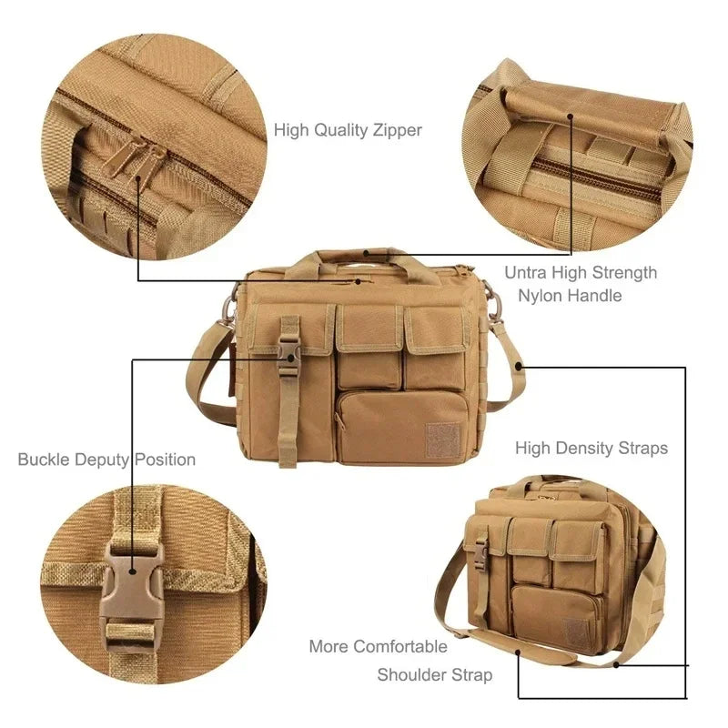 New Tactical Molle Backpack – Nylon Messenger Shoulder Bag, Laptop Briefcase, Outdoor