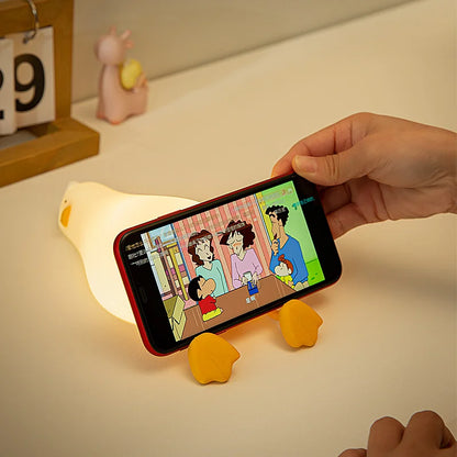 Duck LED Night Light – Rechargeable Pat Silicone Lamp, Cute Cartoon Bedside Nightlight for Kids, Home Decor & Birthday Gift
