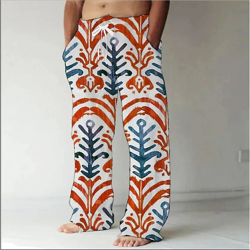 Men’s 3D Printed Wide-Leg Pants - Hip-Hop Streetwear Trendy Casual Trousers