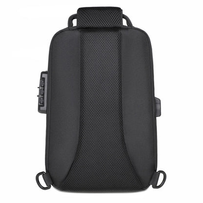 Anti-Theft Combination Lock Chest Bag with USB Charging Port – Men's Fashion Crossbody Travel Shoulder Bag