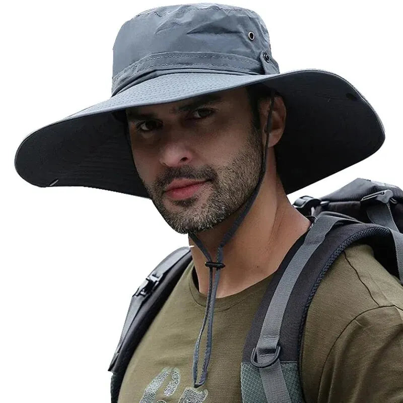 Stay Protected Outdoors: New Sun Protection Fishing Hat - Breathable Mesh, Anti-UV Summer Cap for Camping, Hiking, and Mountaineering - Men's Panama Style