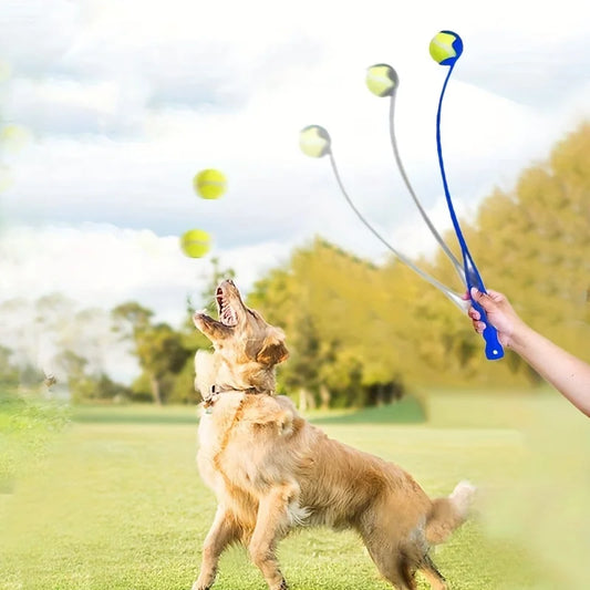Pet Tennis Ball Launcher Stick - Durable Interactive Dog Ball Thrower for Outdoor Training & Exercise