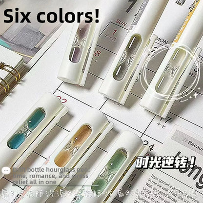 0.5mm Neutral Black Gel Pen - Minimalist Rotating Sand-Flow Pen for Students and Everyday Writing