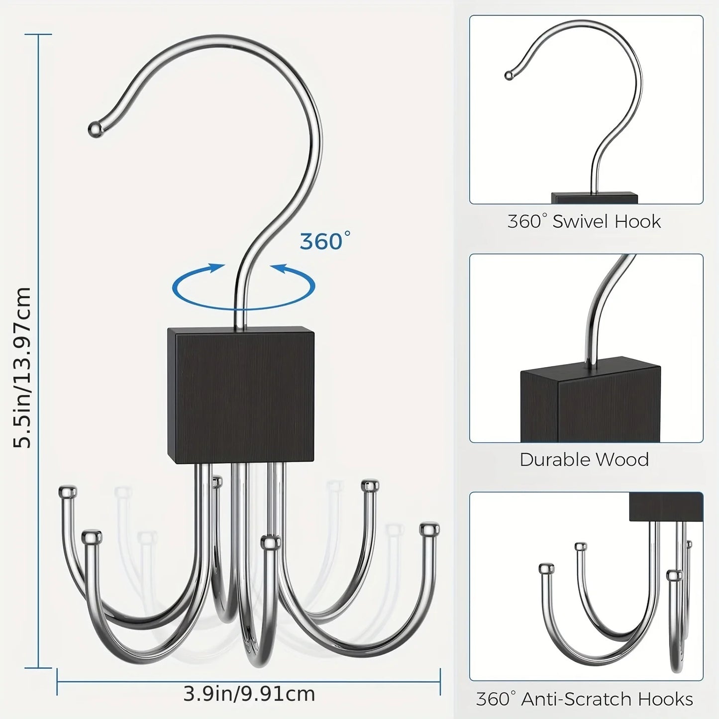 1/2 Piece Multifunctional Metal Hook – Multi-Claw Bag & Tie Storage for Scarves, Belts, and Home Organization